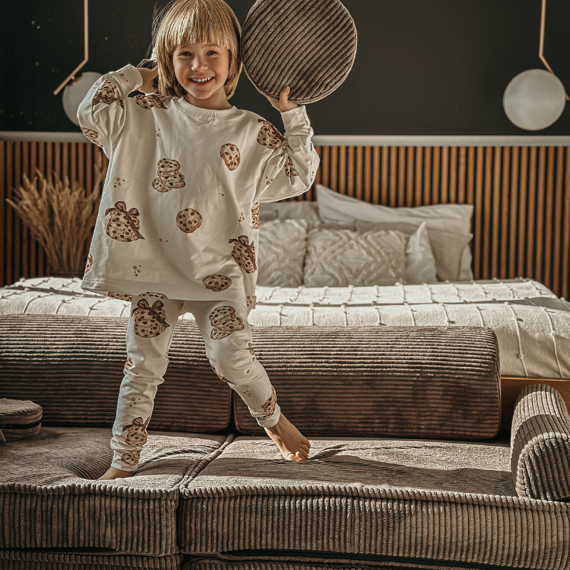 Large Modular Sofa for Kids - Premium Corduroy Powder Pink