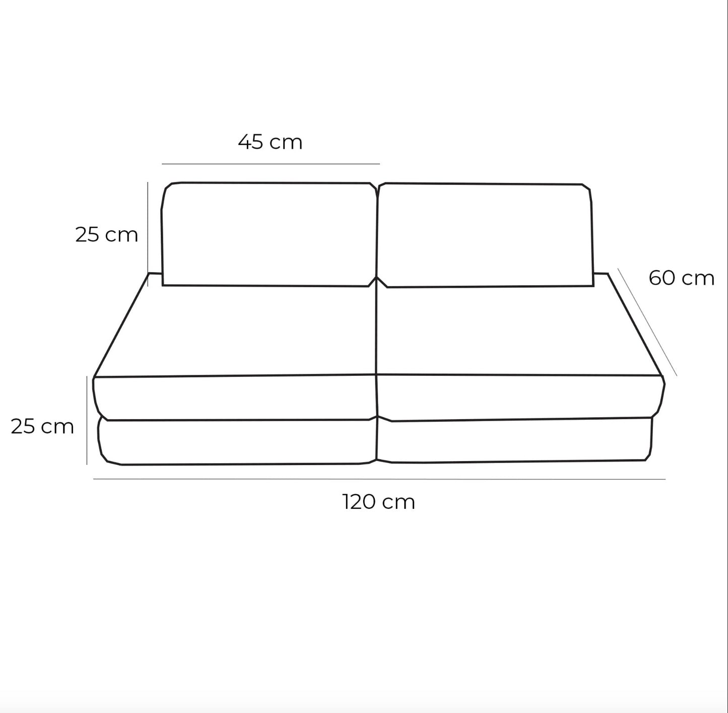 Small Modular Sofa for Kids - Churros Jurassic Grey