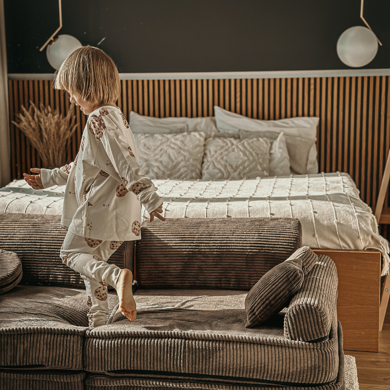 Large Modular Sofa for Kids - Premium Corduroy Powder Pink