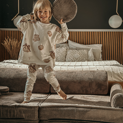 Large Modular Sofa for Kids - Premium Corduroy Powder Pink