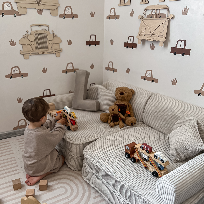 Large Modular Sofa for Kids - Premium Corduroy Powder Pink