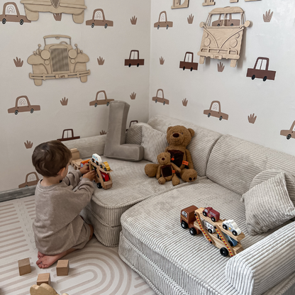 Large Modular Sofa for Kids - Premium Corduroy Powder Pink