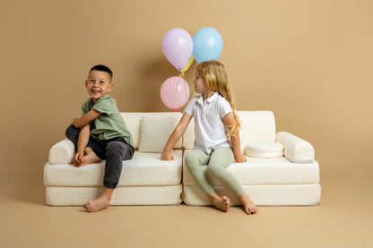 Large Modular Sofa for Kids - Premium Boucle, Fresh Mint