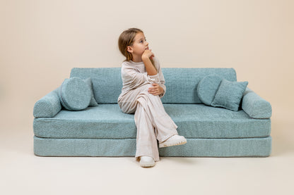 Large Modular Sofa for Kids - Premium Boucle, Fresh Mint