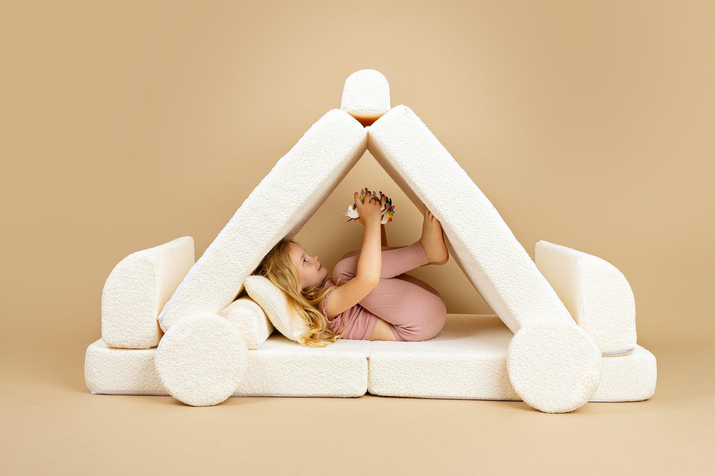 Large Modular Sofa for Kids - Premium Boucle, Fresh Mint