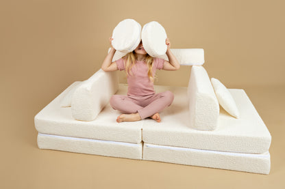 Large Modular Sofa for Kids - Premium Boucle, Fresh Mint