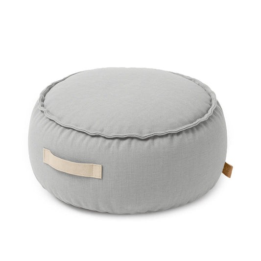 Outzy Round Pouffe - Feather Fog Grey