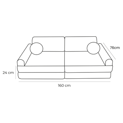 Premium Modular Kids Play Sofa – 8 Elements | Aesthetic Play Sofa Latte Macchiato