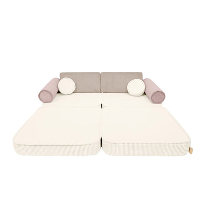 Premium Modular Kids Play Sofa – 8 Elements | Aesthetic Play Sofa Latte Macchiato