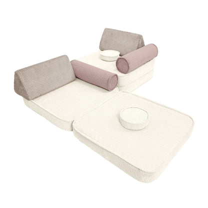 Premium Modular Kids Play Sofa – 8 Elements | Aesthetic Play Sofa Latte Macchiato