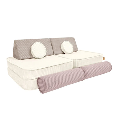 Premium Modular Kids Play Sofa – 8 Elements | Aesthetic Play Sofa Latte Macchiato