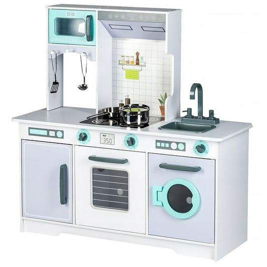 Large Wooden Play Kitchen with Accessories
