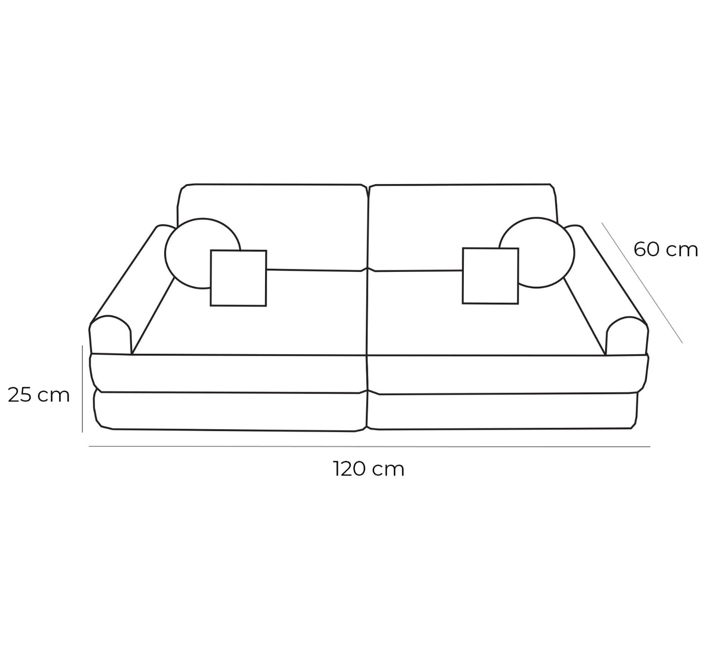 Medium Modular Sofa for Kids - Tangle Moon Grey