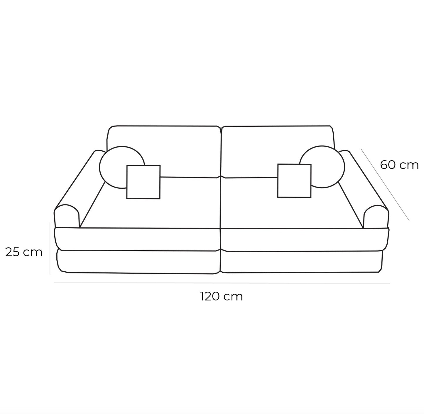 Medium Modular Sofa for Kids - Churros Jurassic Grey