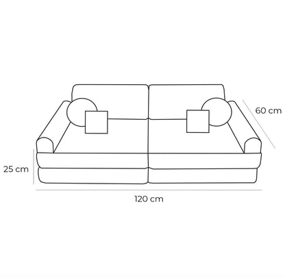Medium Modular Sofa for Kids - Churros Jurassic Grey