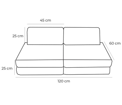 Small Modular Sofa for Kids - Tangle Bubblegum Pink